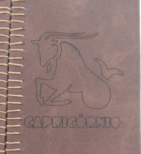 Imagem 2 de 10 de Diário Tema Signo De Capricórnio Capa Couro Sintético