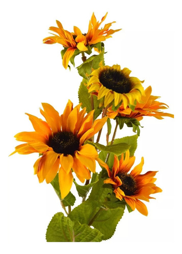 Ramo De Flores Artificiales Girasoles 68cm Deco Hogar 20304