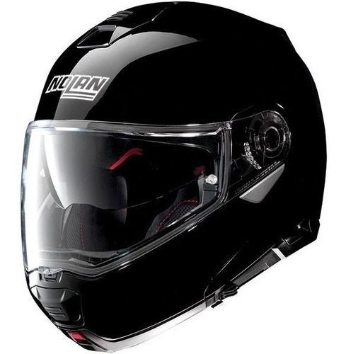 Casco Nolan N100-5 Classic 03 Negro Solid Abatible Para Moto Tamaño del casco M