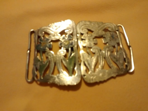 Broche De Cinturón Antiguo En Metal -  Hecho En Inglaterra