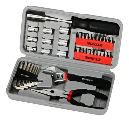 Kit de Ferramentas Schulz 40 Peças Aço com Maleta Cinza | Frete grátis