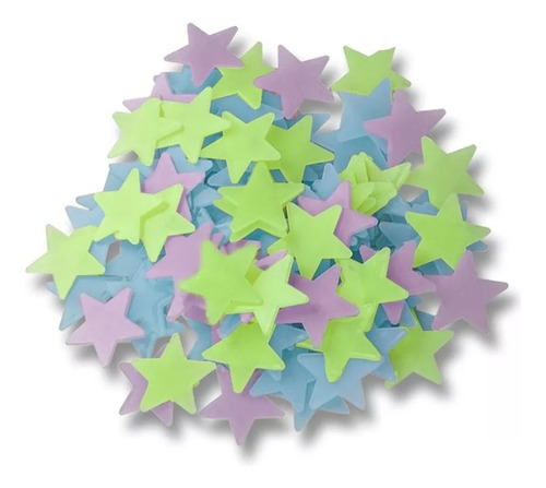 Paquete 1.000 Estrellas Fluorescentes Fosforecentes Sticker