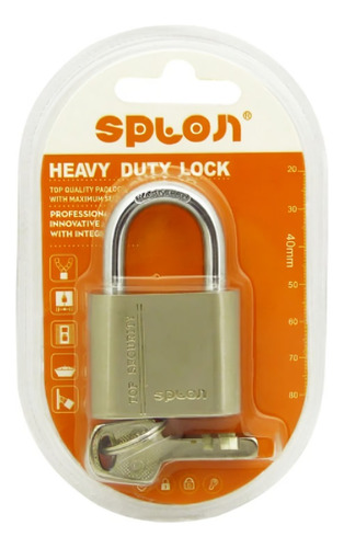 Candado 40 Mm Splon Gris Top Security