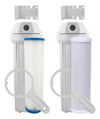2 Filtros Água Caixa Dágua 1 Refil Lavável 1 Carvão Ativado Cor Branco Royal B & B Filtro Plissado