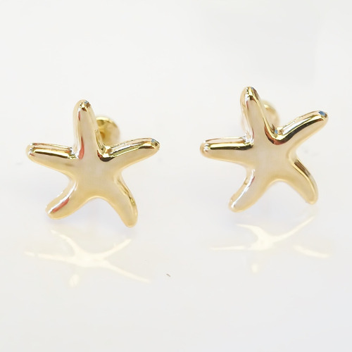 Amor Eterno - Broqueles Estrellita De Mar / Aretes / Oro 10k