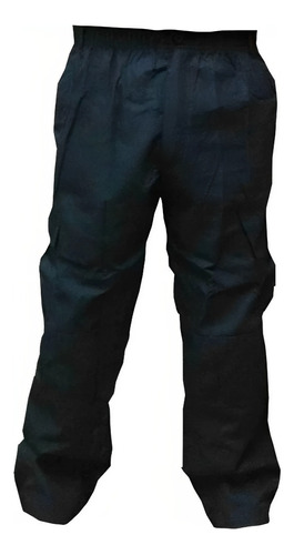 Pantalon Cargo Poplin Azul - Negro Pyd