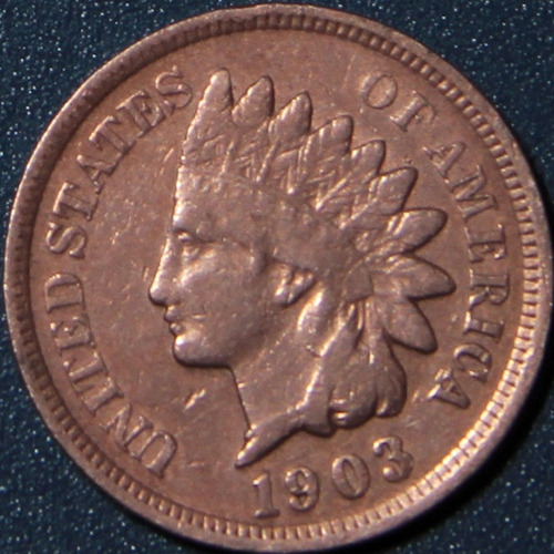 Un Centavo 1903 Eeuu Cabeza Indio Cobre Rara Buen Estado Ipq