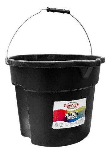 Cubeta Redonda Con Pico 11 L Color Negro Reynera 8012max 4pz