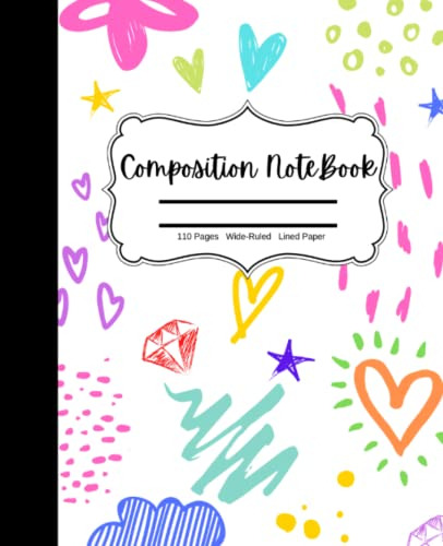 Book : Composition Notebook Cute Colorful Doodles, Wide...