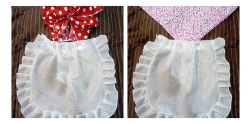 Disfraces Patrios: Combo Delantal+pañuelo.negrita O Paisana! Blanco, Floreado Y/o A Lunares Único Talle
