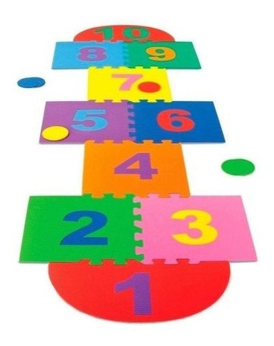 Imagem 4 de 7 de Tapete Amarelinha Infantil Eva 14 Peças Nig Brinquedos 830