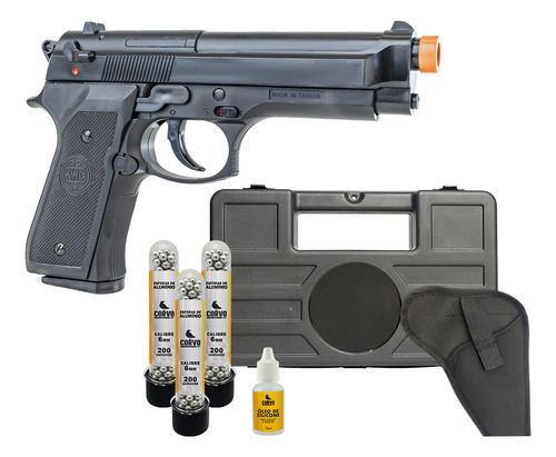 Pistola Rossi M92 Spring 6mm + Esferas Alumínio + Proteções