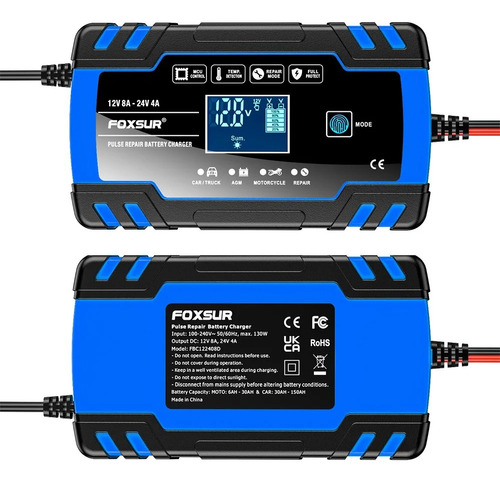 Cargador De Bateria Foxsur 12v 8amp - 24v 4amp