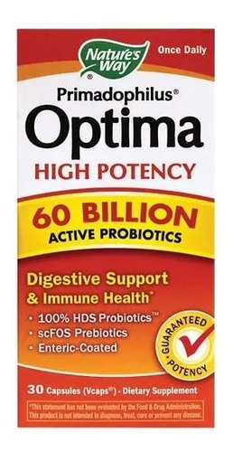 Primadophilus Optima De Alta Potencia/ Apoyo Digestivo 30cap
