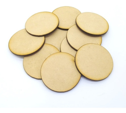 Pack 50 Círculos De 4 Cm Mdf Natural Espesor 3mm