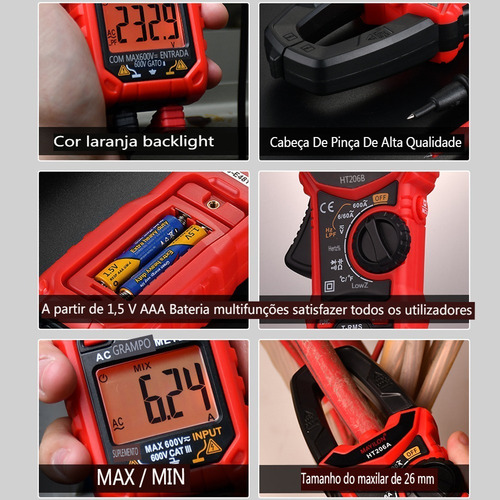 Imagem 3 de 9 de Teste Do Diodo Da Resistência Do Medidor Ac/dc Da Braçadeira