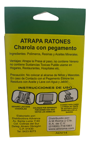 Trampa Pegamento Atrapa Ratones 2 Pares No Toxico