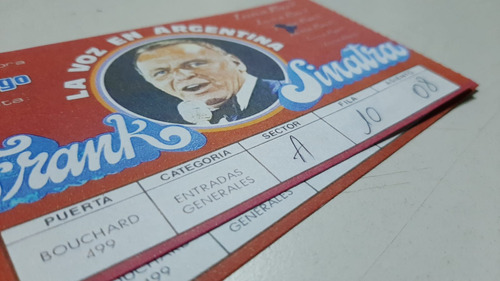 Frank Sinatra En El Luna Park 1981 Reimpresión De Entrada!