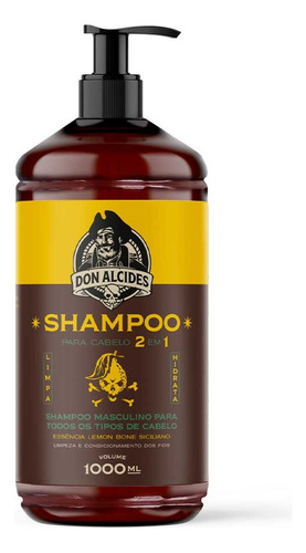 Shampoo Lemon Bone 1 Litro Barbearia 2 Em 1 Don Alcides