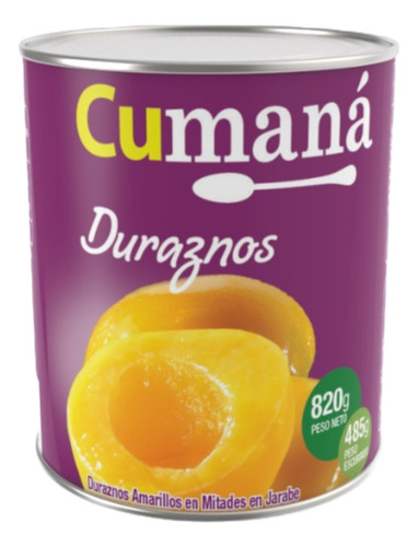 Durazno RÍO SALADO mitades almíbar en lata sin TACC 800 g pack x 12 u