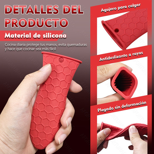 3 Funda Agarradera De Mango Silicón Para Sartén Olla Hierro