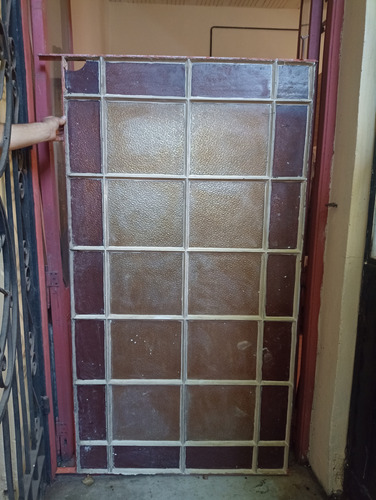 Puerta Mampara De Hierro Y Vidrio, Antigua, Original Varios (Usado)