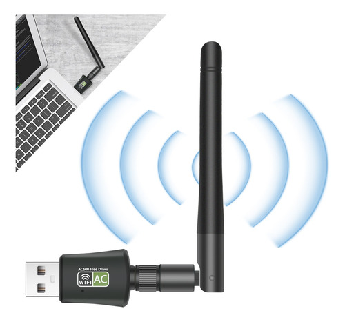 Antena Adaptador Wifi De 600mbps Doble Banda Para Pc