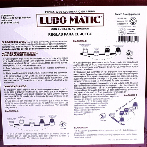 Imagen 3 de 5 de Juego De Mesa Ludo Matic Con Cubilete Automático Original