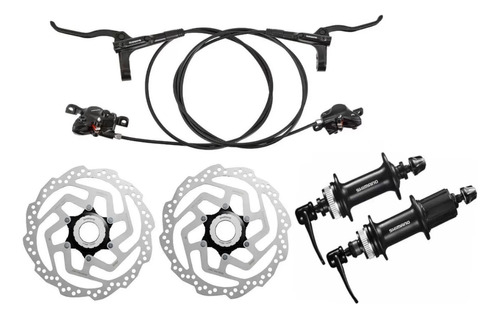 Kit Freios Hidráulico Shimano Mt-200 Com Discos Cubo Tx505.