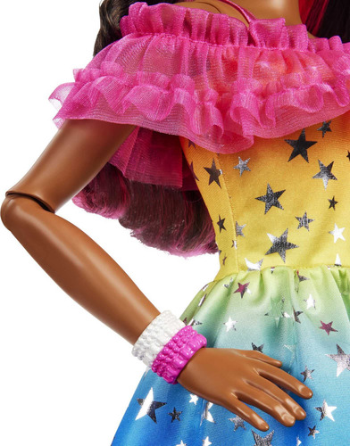 Barbie Muñeca Grande Con Cabello Castaño Oscuro, 28 Pulga
