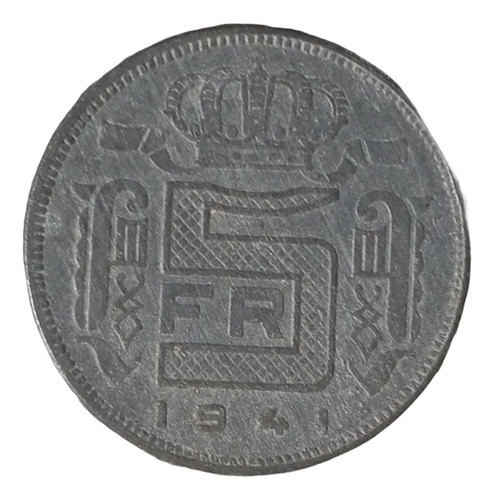  Moneda Belgica W W I I Ocupacion Alemana 1941 5 Francos