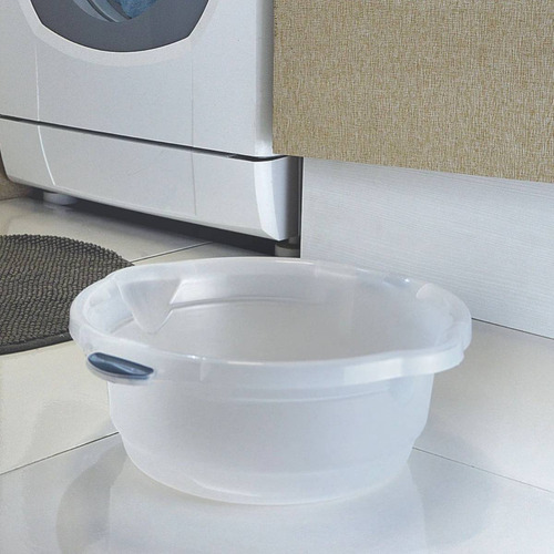 Kit 4 Bacia Multiuso Transparente Plástico 8,6l Com Alça