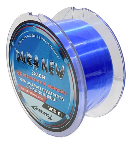 Linha De Pesca Artemis Dura New 0,35mm 30lb Mono C/300m Azul