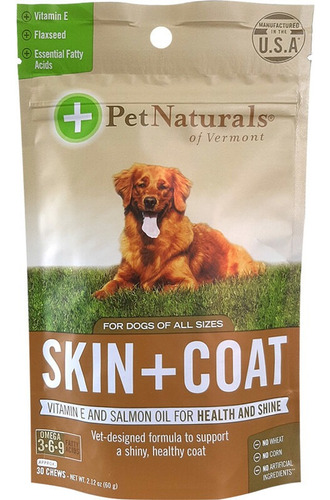 Suplemento En Bocados Pet Naturals Pet Naturals Skin Coat Perros 60 Grs Con Piel Y Pelaje Para Perro