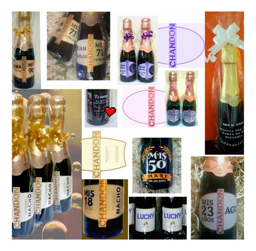 Combo De 20 Souvenirs Miniaturas Chandon Personalizados