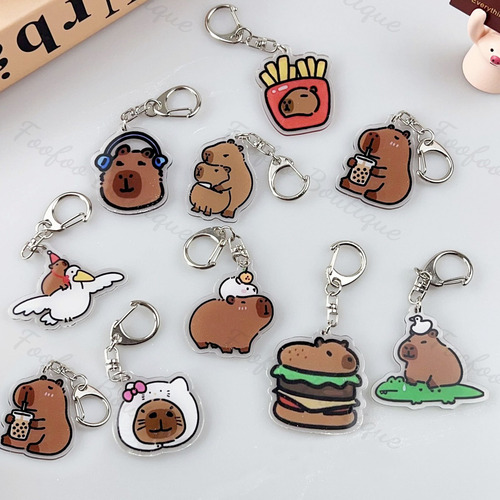 A 10p Juguetes De Llaveros De Capibara Moda Regalos Acrílico