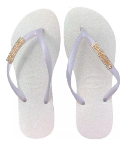 Havaianas Personalizadas Com Glitter E Piercing Com Strass 