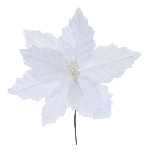 Poinsetia Natalina Decorativa Branca 30cm Com 1un 1020302 Cor Branco