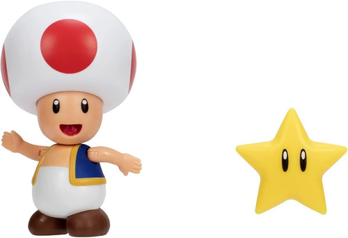 Muñeco Super Mario Figura Toad Rojo 10cm Tv Nv 40457 Bigshop