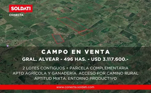 Campo Mixto 2 Parcelas Contiguas Parcela Complementaria De 496 Has. Totales En Gral.alvear - foto 1