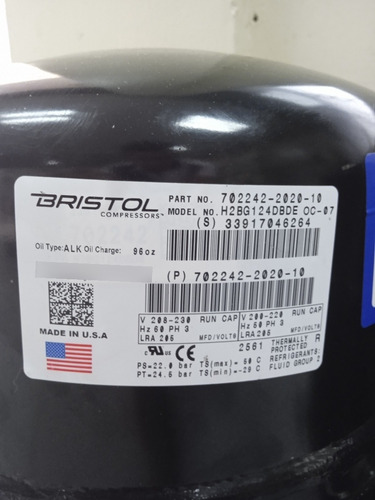 Imagen 2 de 4 de Compresor Pistón 10 Ton Ph3 Bristol Made Usa Nuevos !!!