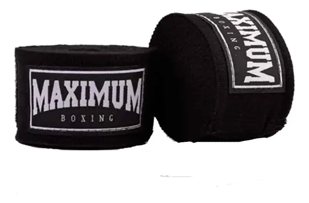FAIXA ESPORTIVA BANDAGEM MAXIMUM BLACK (PRETA) - PAR - 3 METROS
