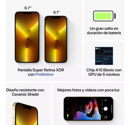 Apple iPhone 13 Pro Max (128 Gb) - Dourado Excelente Opçao (Usado)