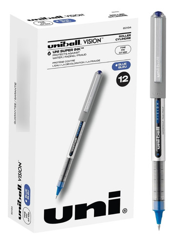 Uni-ball® Vision. Tinta Azul. Fino (0.7 Mm). 12 Bolígrafos.