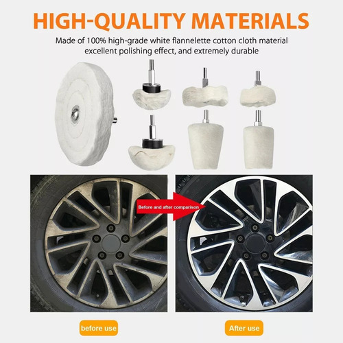 7piezas Kit De Aluminio Pulido Con Rueda Pulida Para Taladro