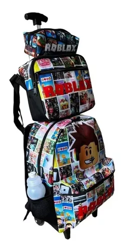 Kit Mochila Roblox Infantil Escolar Rodinhas Aulas Lancheira Estojo -  Escorrega o Preço