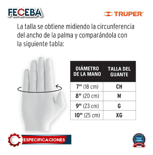 Guantes De Poliéster Recubiertos De Latex, G, Truper 15267