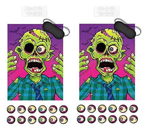 Pin The Eyeball On The Zombie Juego De Fiesta De Halloween