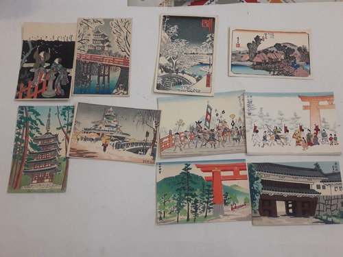 10 Tarjetas Postales Antiguas: Japon