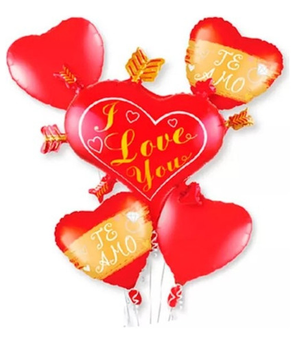 Pack Set De Globos Metálicos Love You 24 Unidades